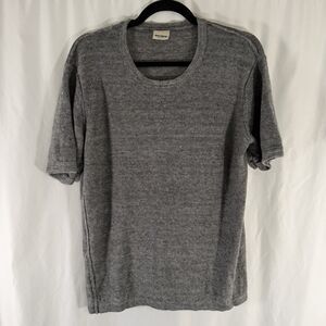 Baldwin 100% Linen Knit Shirt Men's Medium Grey Short Sleeve Crewneck
